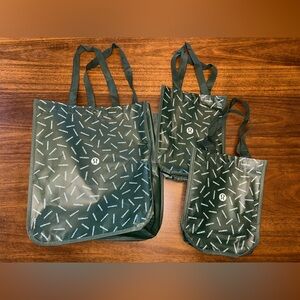 NEW Lululemon Green Tote/Shooping Bags Set